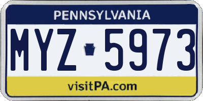 PA license plate MYZ5973