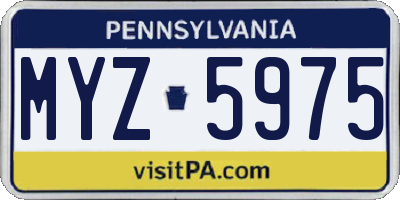 PA license plate MYZ5975