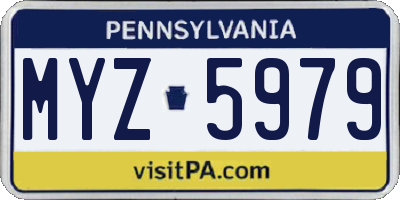 PA license plate MYZ5979