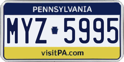 PA license plate MYZ5995