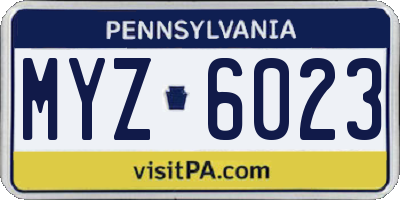 PA license plate MYZ6023