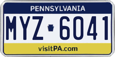 PA license plate MYZ6041