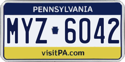 PA license plate MYZ6042