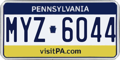 PA license plate MYZ6044