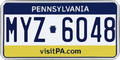 PA license plate MYZ6048