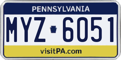 PA license plate MYZ6051