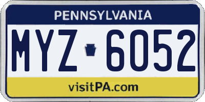 PA license plate MYZ6052