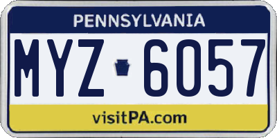 PA license plate MYZ6057