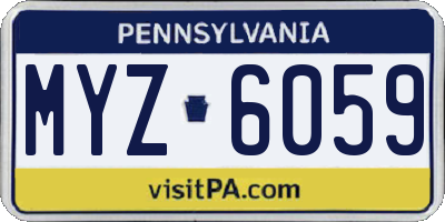 PA license plate MYZ6059