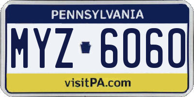 PA license plate MYZ6060