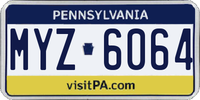 PA license plate MYZ6064