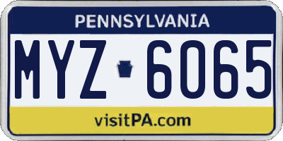 PA license plate MYZ6065