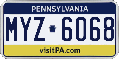 PA license plate MYZ6068