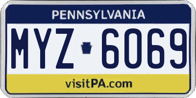 PA license plate MYZ6069