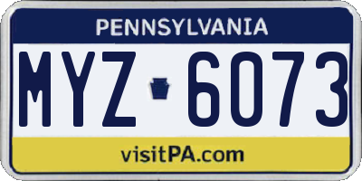 PA license plate MYZ6073
