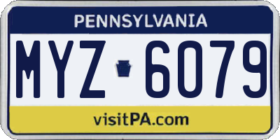 PA license plate MYZ6079