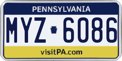 PA license plate MYZ6086