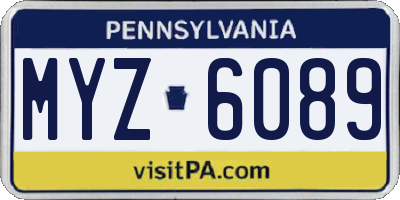 PA license plate MYZ6089