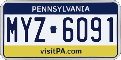 PA license plate MYZ6091