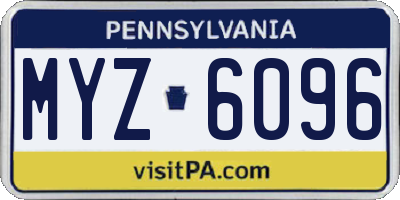 PA license plate MYZ6096