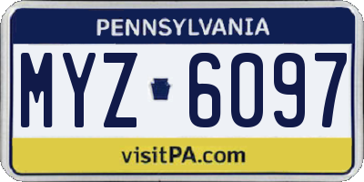PA license plate MYZ6097