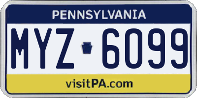 PA license plate MYZ6099