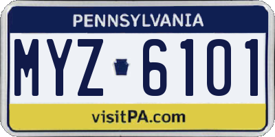 PA license plate MYZ6101