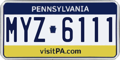 PA license plate MYZ6111