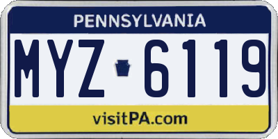 PA license plate MYZ6119