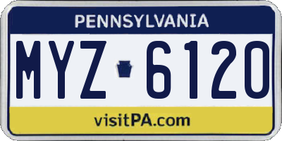 PA license plate MYZ6120