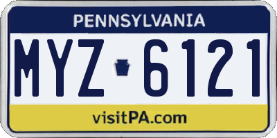 PA license plate MYZ6121