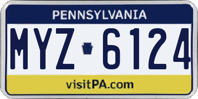 PA license plate MYZ6124