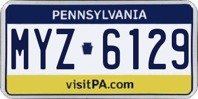 PA license plate MYZ6129
