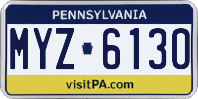PA license plate MYZ6130