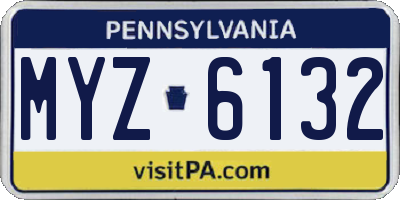 PA license plate MYZ6132