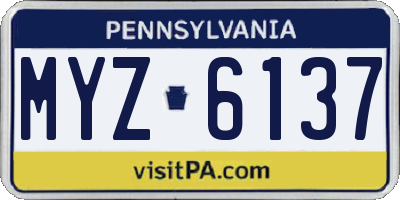 PA license plate MYZ6137