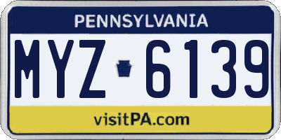 PA license plate MYZ6139
