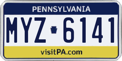 PA license plate MYZ6141