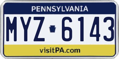 PA license plate MYZ6143