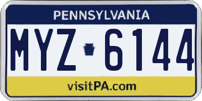 PA license plate MYZ6144