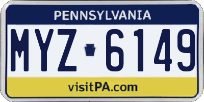 PA license plate MYZ6149
