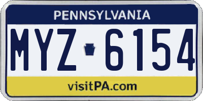 PA license plate MYZ6154