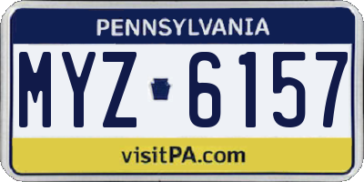PA license plate MYZ6157