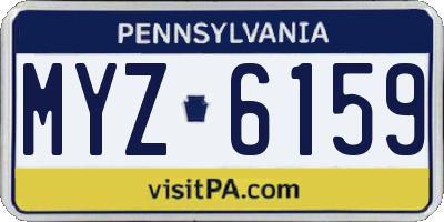 PA license plate MYZ6159