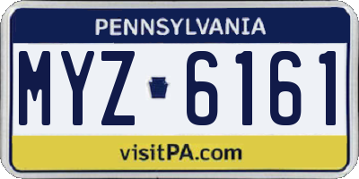 PA license plate MYZ6161