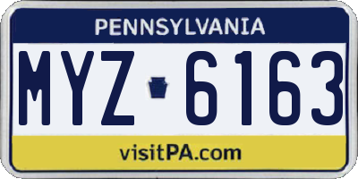 PA license plate MYZ6163