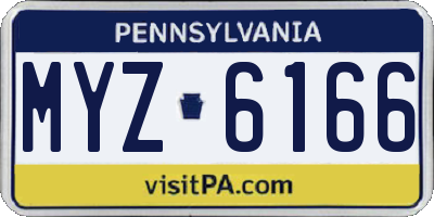 PA license plate MYZ6166