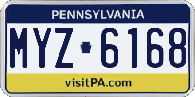 PA license plate MYZ6168