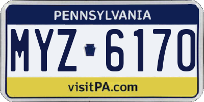 PA license plate MYZ6170