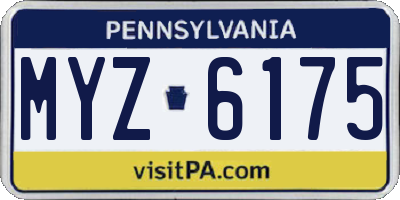 PA license plate MYZ6175